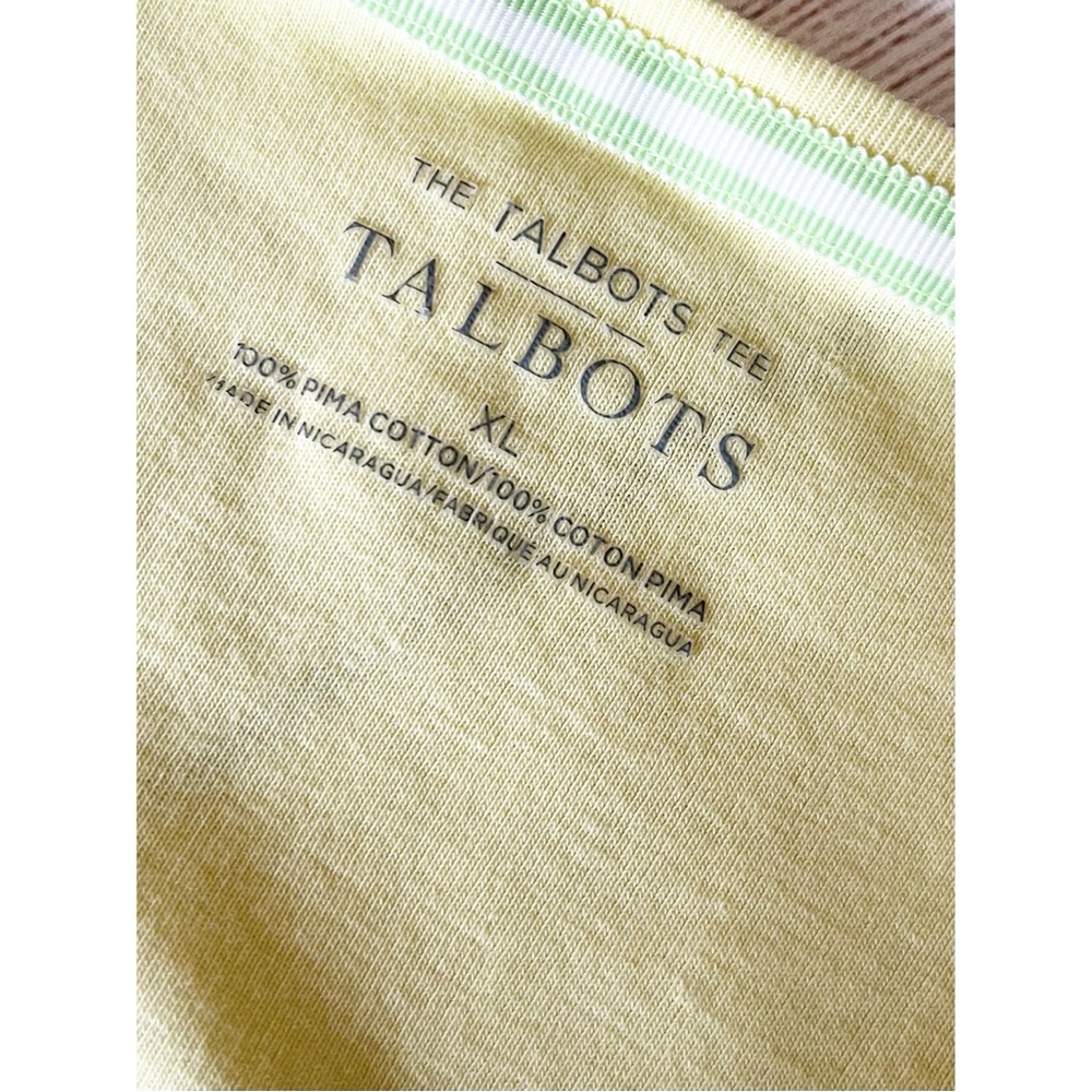 Talbots lemon π yellow v-neck Pima cotton T-shirt - Picture 3 of 6